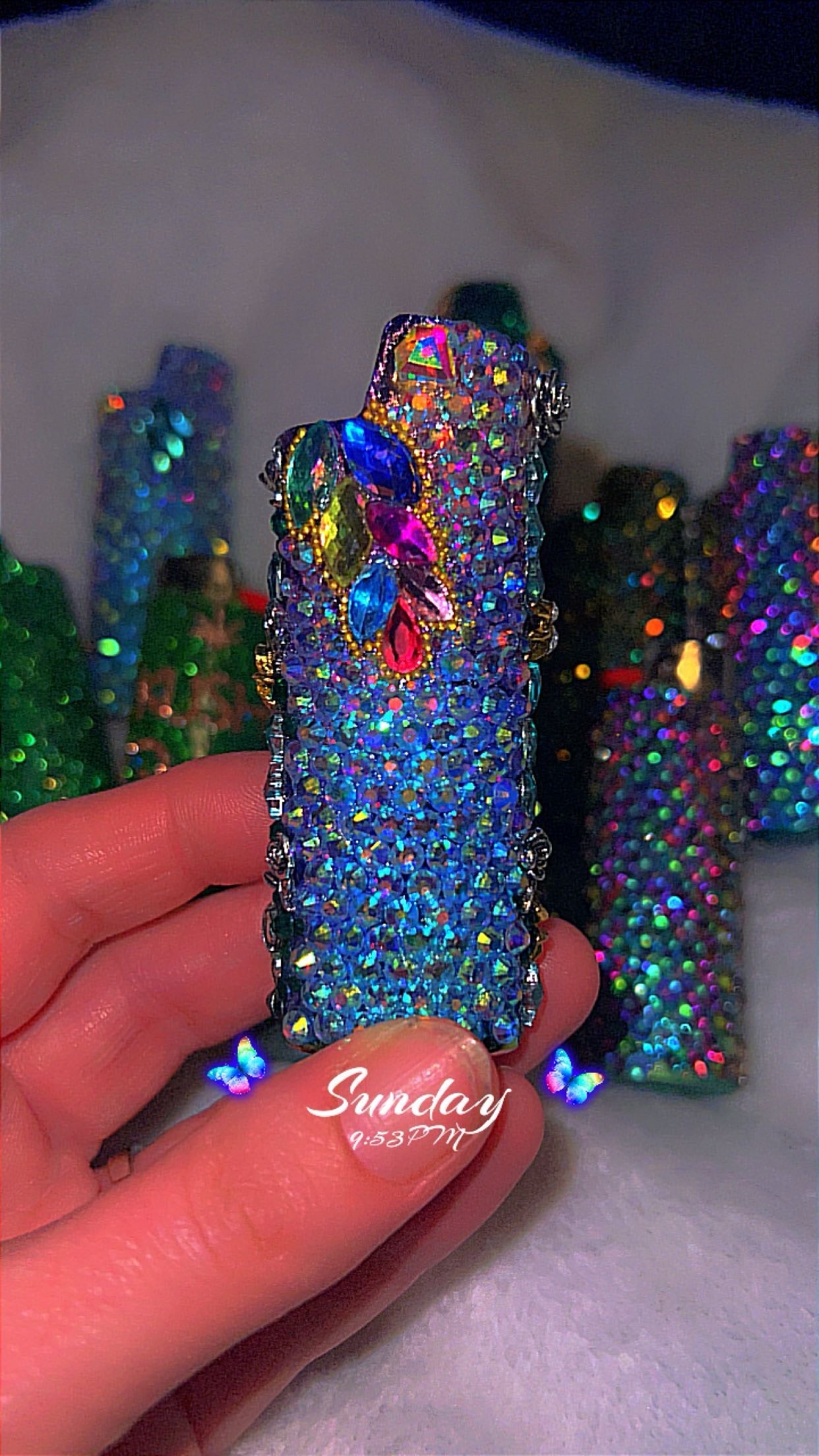 Serpent of Eve - Bedazzled Bling Rainbow Crystal AB BIC Lighter Case/Sleeve/Pouchj