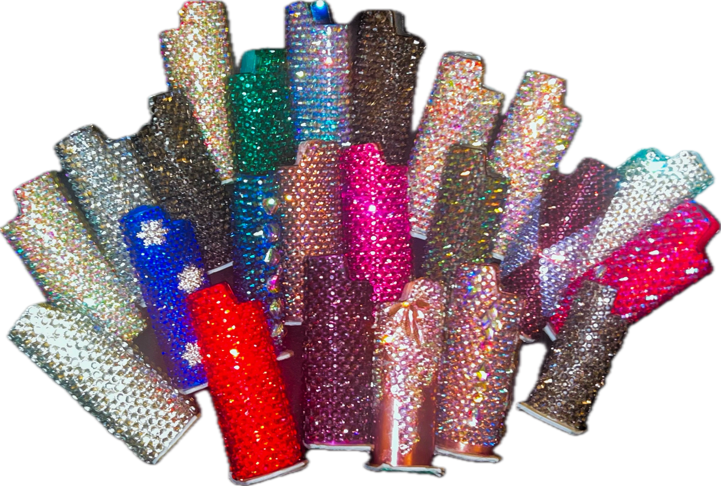 Sparkly Bedazzled BIC Lighter Cases,  Assorted  Colors (Solid), Variety, Custom Item ,Handmade